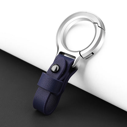 Top layer cowhide zinc alloy keychain