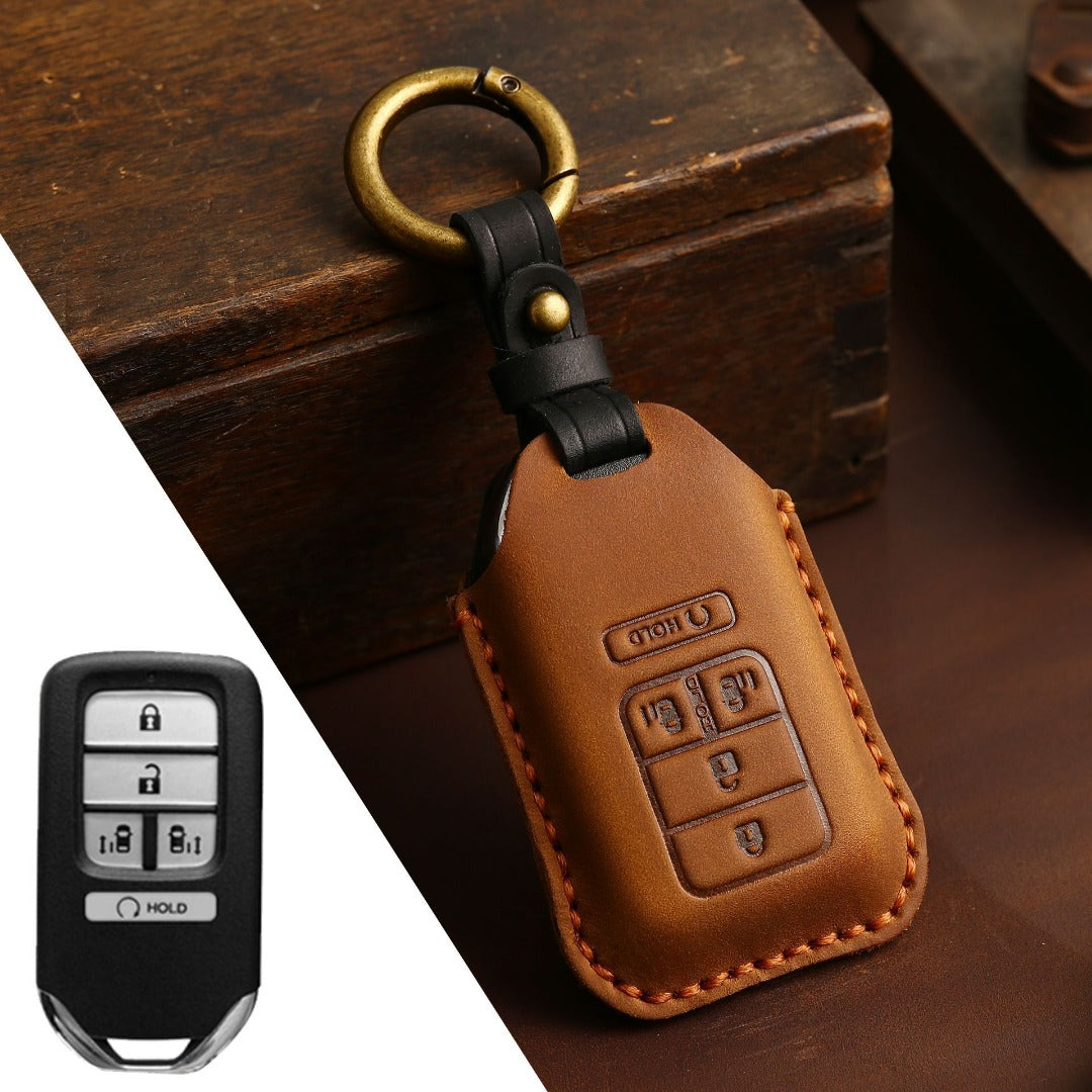 Honda CRV Lingpai XRV Civic Accord Guandao Fit Leather Car Key Cover 2,3,4,5,6 Button