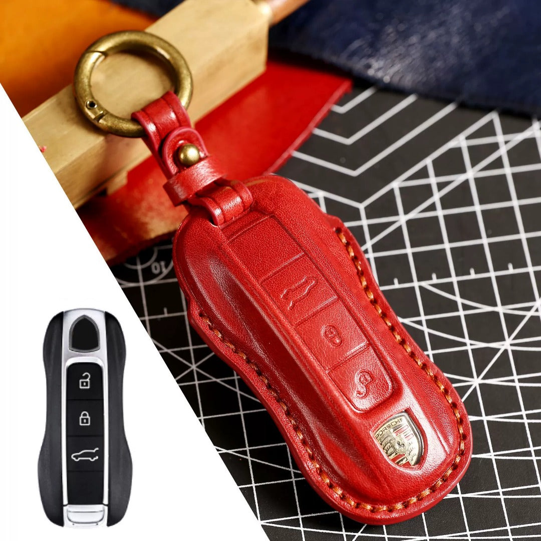 Porsche Key Fob Cover | Genuine Leather, Waterproof Design | Fits All Models