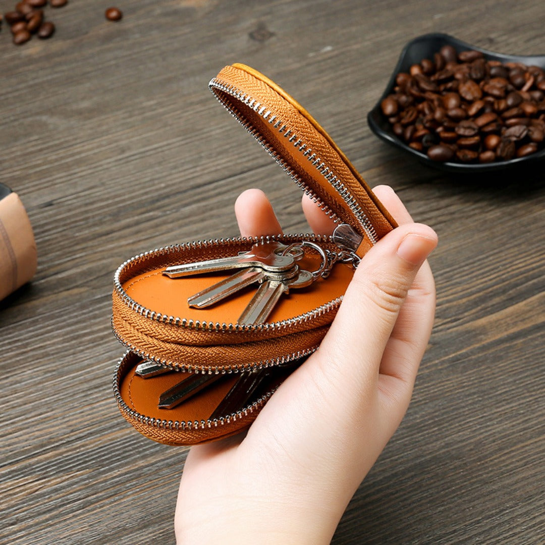 Doppellagige Autoschlüsseltasche aus Leder, passend für alle Modelle