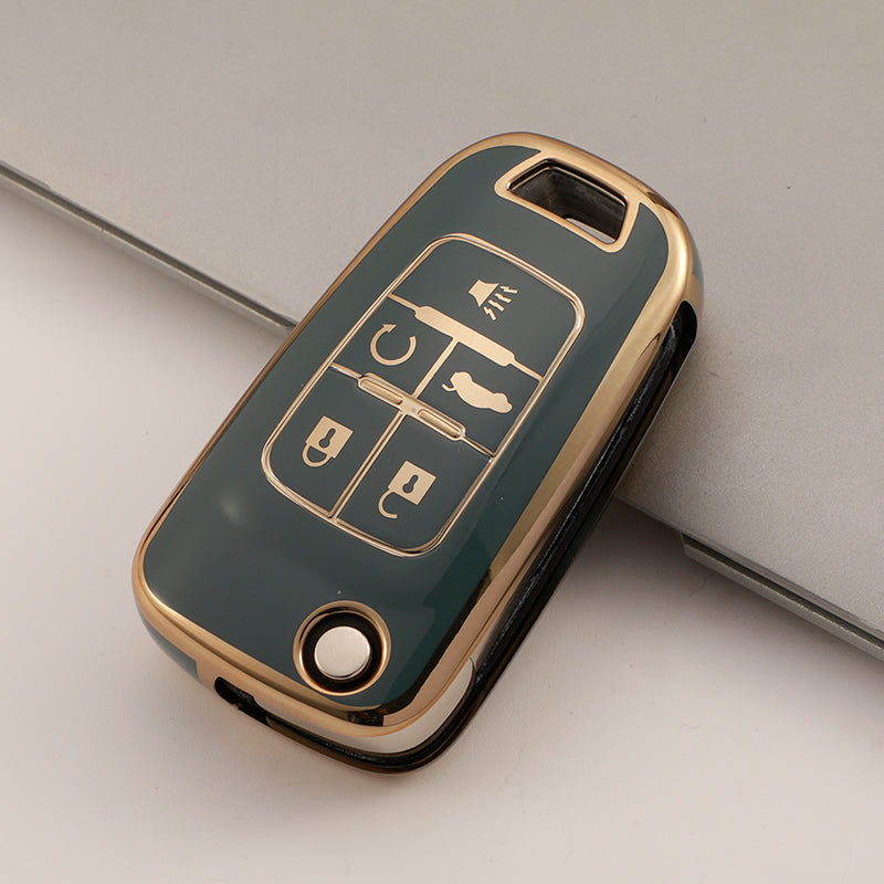 Carsine Chevrolet Car Key Case Golden Edge Grey / Key case