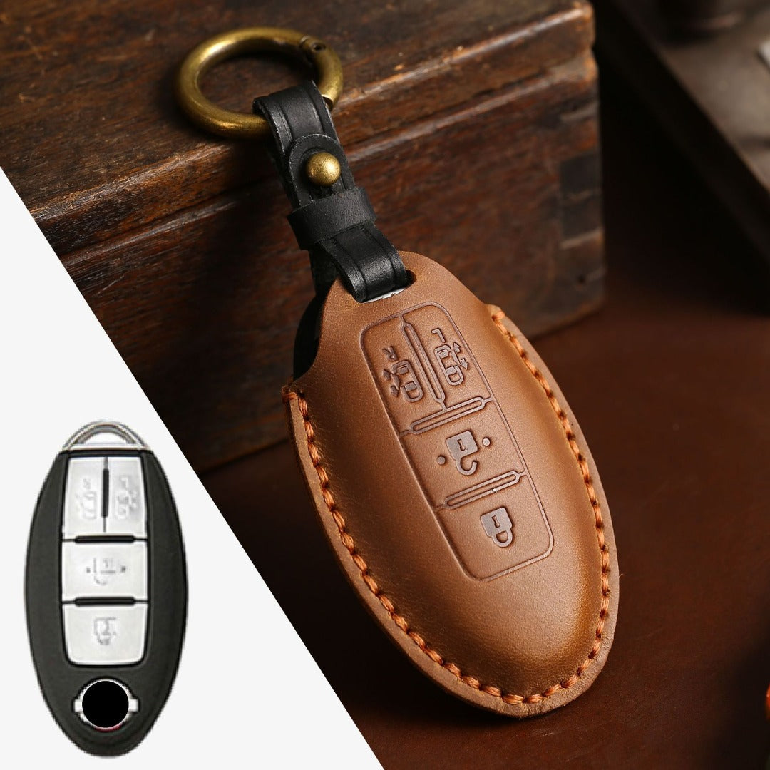 Nissan X-Trail Qashqai Tiida Teana Sylphy Leather Car Key Cover 2,3,4 Button