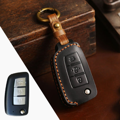 Nissan Sylphy Tiida X-Trail Qashqai Kicks Leather Car Key Cover 2,3 Button