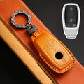 Carsine Luxury Mercedes-Benz/Maybach Leather Key Cover | Premium Protection for All Models Brown / D