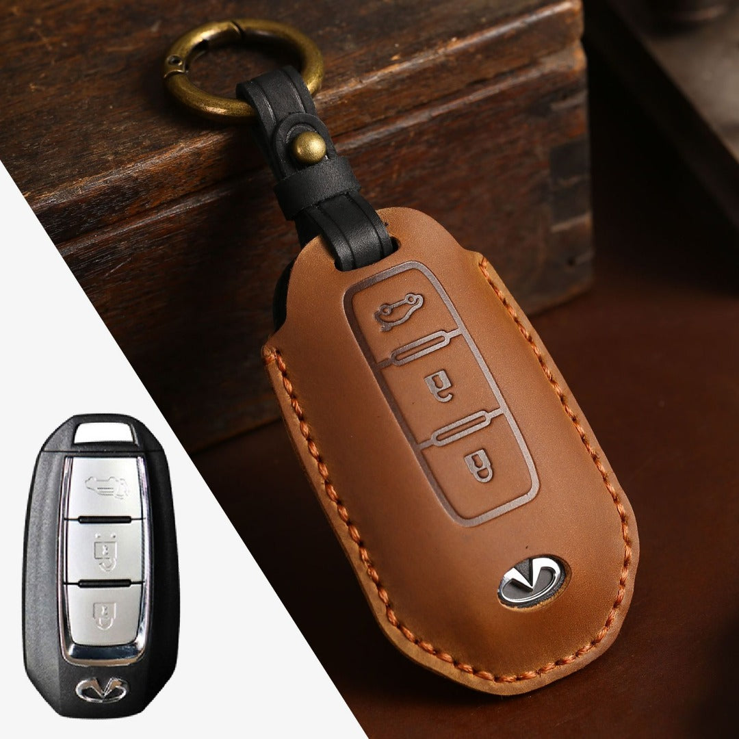 Infiniti Leather Car Key Cover 3,4 Button