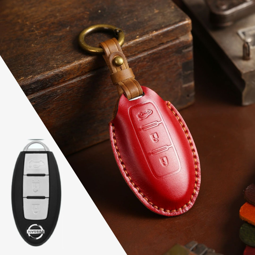 Nissan X-Trail Qashqai Tiida Teana Sylphy Leather Car Key Cover 2,3,4 Button