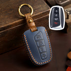 Carsine Hyundai IX45 Leather Car Key Cover 3,4 Button Blue / 4 Button