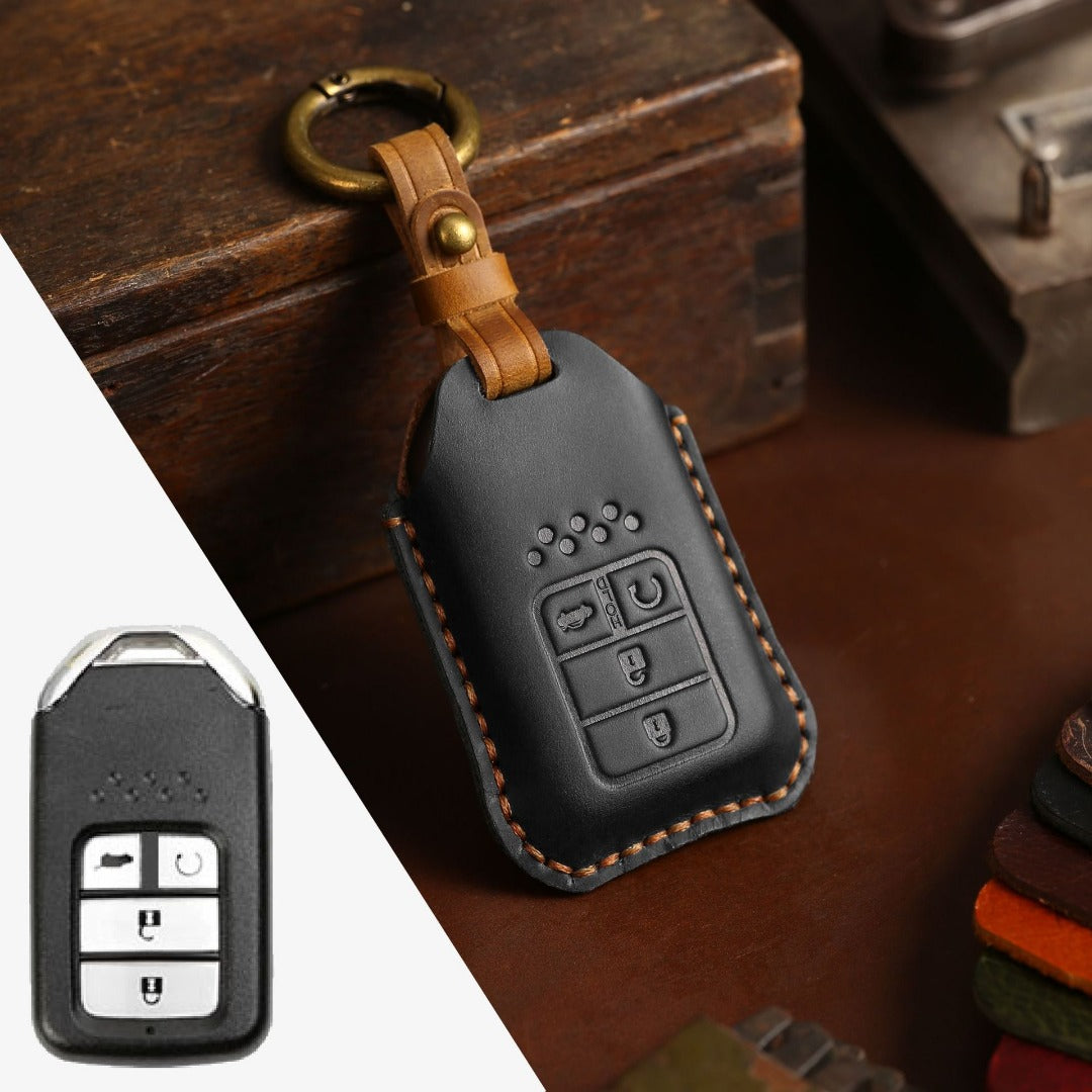 Honda CRV Lingpai XRV Civic Accord Guandao Fit Leather Car Key Cover 2,3,4,5,6 Button