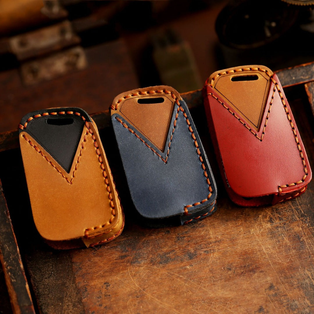 Volkswagen Magotan Lavida Faltbare Autoschlüsselhülle aus Leder mit 3 Tasten