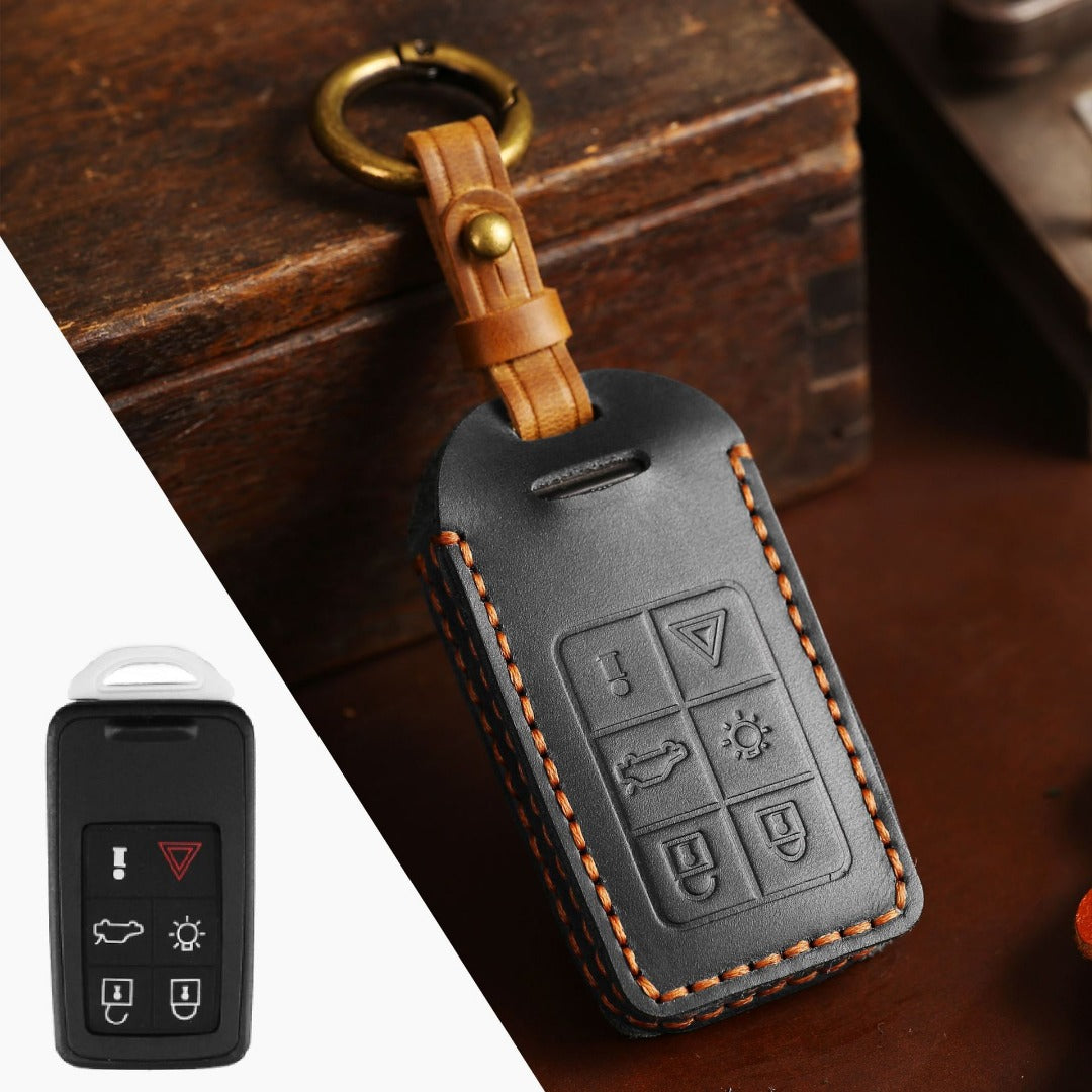 Volvo XC60 Leather Car Key Cover 5,6 Button