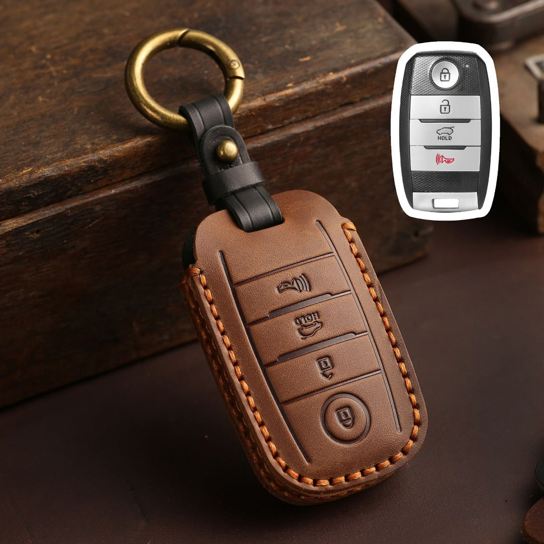 Kia K3 K4 K5 Kx3 kx57 Leather Car Key Cover 3,4 Button