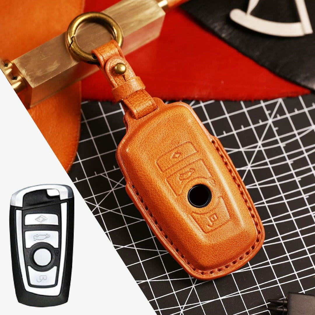 BMW Leather Car Key Cover - Genuine Leather, Premium Fit for All BMW Models