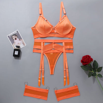 Orange sexy women's underwear garter straps