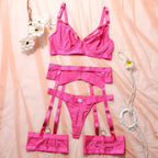 Carsine Rose Red sexy women's underwear garter straps G string Thong Rose Red / S