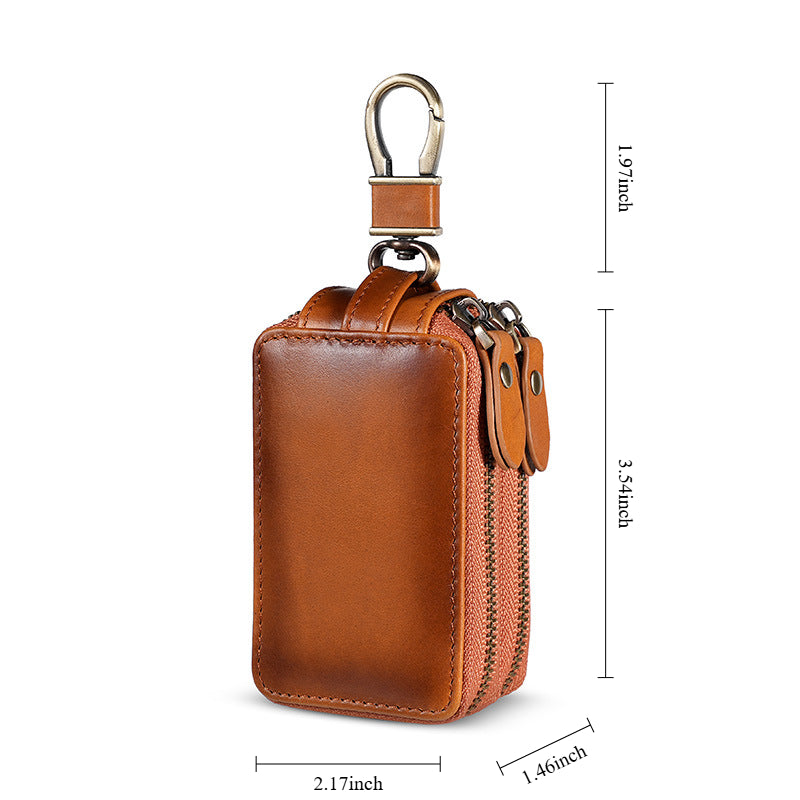 Universal Leather Double Layer Car Key Bag Suitable for All Models