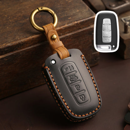 Hyundai Ix35 Sonata 8 Kia K2 K5 Leather Car Key Cover 3,4 Button