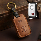 Carsine Toyota Camry Highlander Crown Leather Car Key Cover 3,4 Button Brown / 3 Button