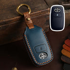 Carsine Toyota Yaris Leather Car Key Cover 2,3 Button Blue / 2 Button