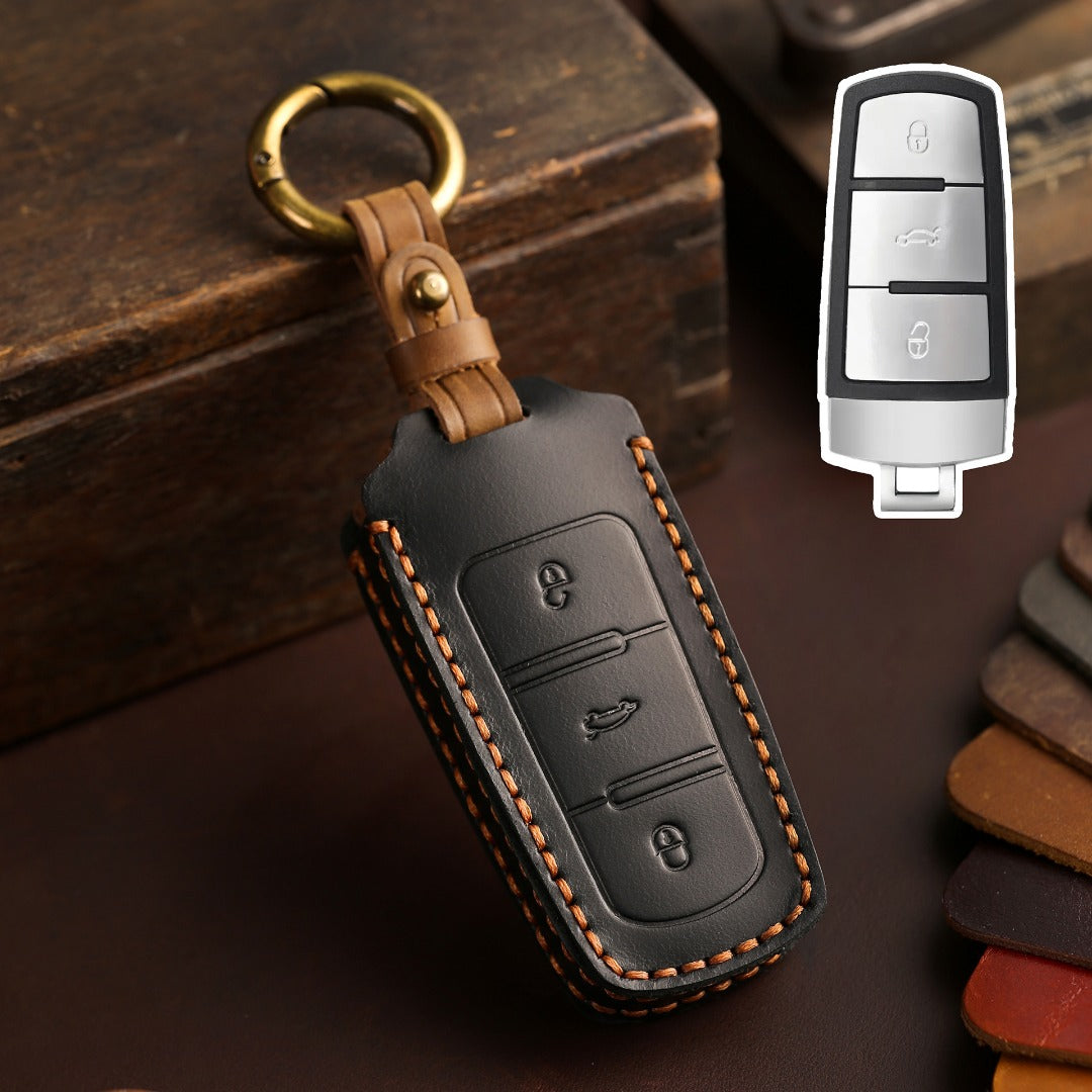 Volkswagen Magotan B7 CC Leather Car Key Cover 3 Button