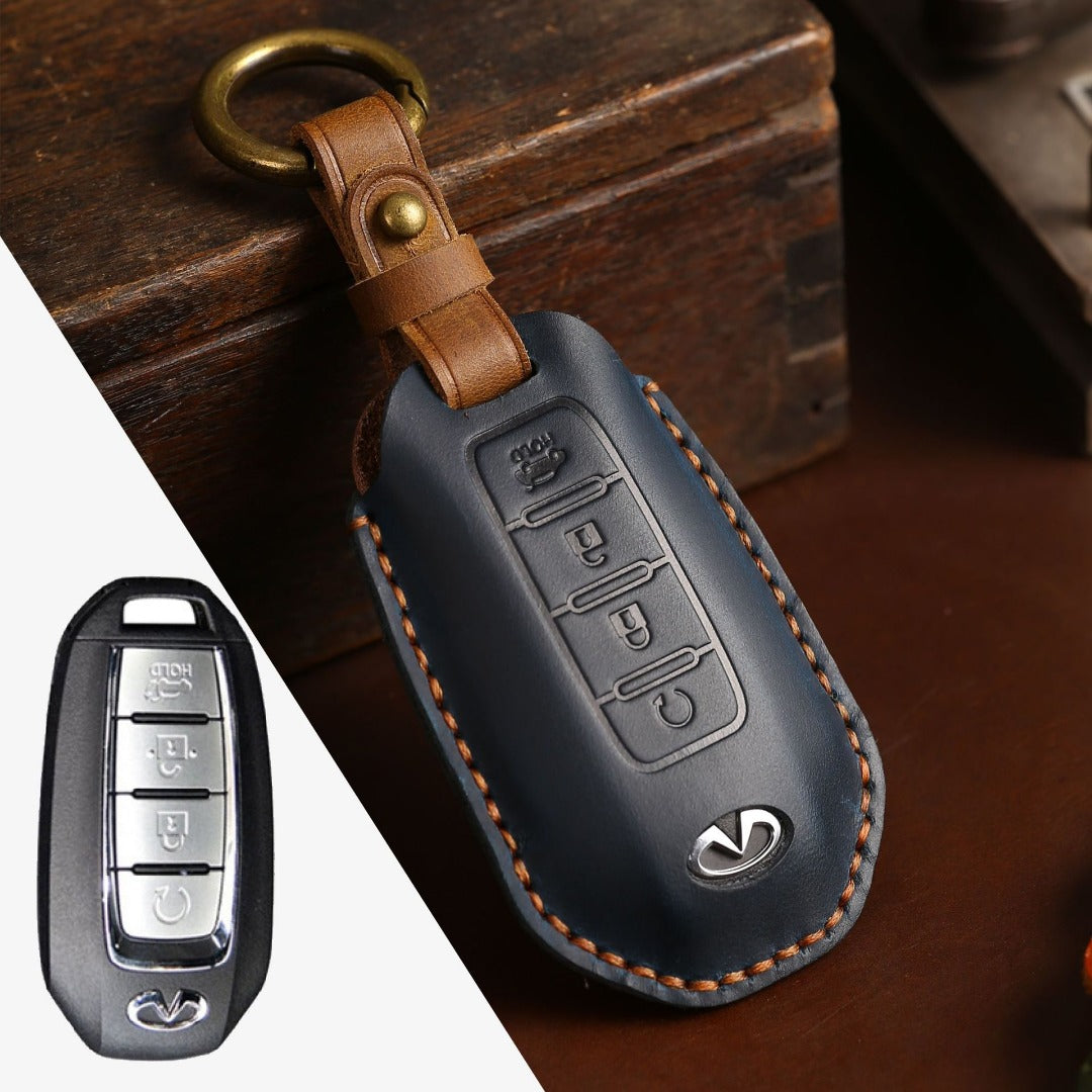 Infiniti Leather Car Key Cover 3,4 Button