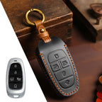 Carsine Hyundai STARIA SONATA Leather Car Key Cover 3,4,5,7 Button Black / 5 Button