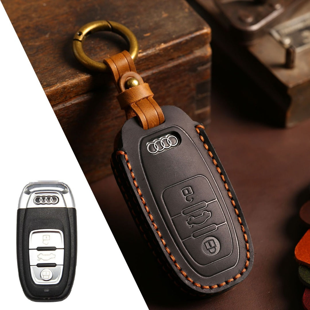 Audi A4L Q5L Q7 A4 A5 Leather Car Key Cover