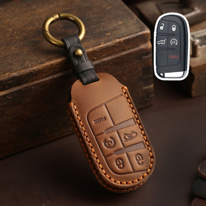 Jeep Cherokee Grand Commander Compass Leather Car Key Cover 5 Button