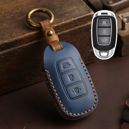 Hyundai Elantra Leather Car Key Cover 3 Button