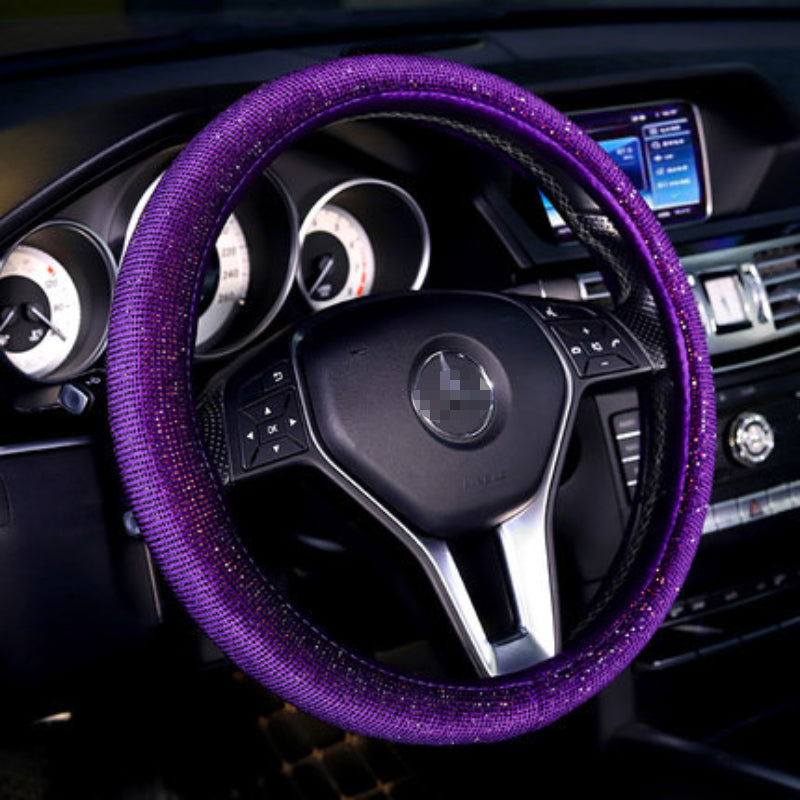 Carsine Rhinestone Steering Wheel Cover Purple / 14.96 in / 38cm
