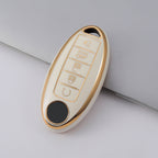 Carsine Nissan Car Key Case Golden Edge White / Key case