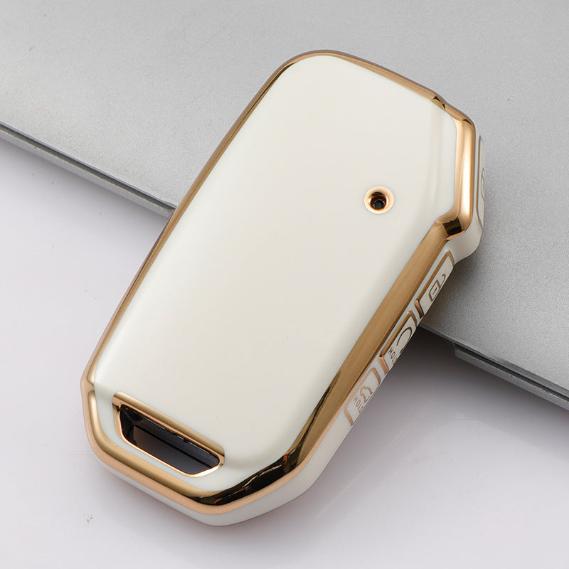 Carsine Kia Car Key Case Golden Edge White / Key case