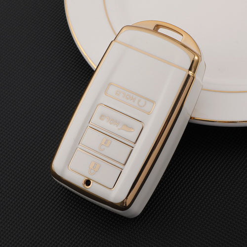 Carsine Honda Acura Mdx Rdx Car Key Case Golden Edge White / 4 buttons