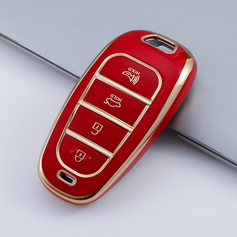 Carsine Hyundai Car Key Case Golden Edge Red / Key case