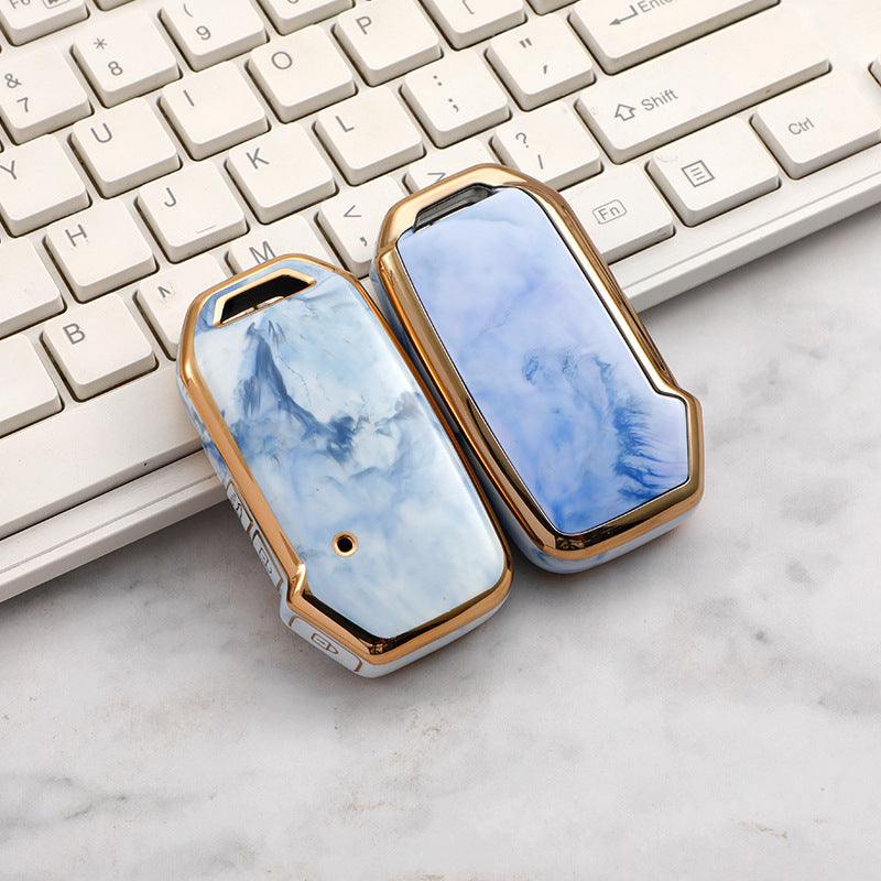 Carsine Kia Car Key Case Gold Inlaid With Jade Blue / Key case