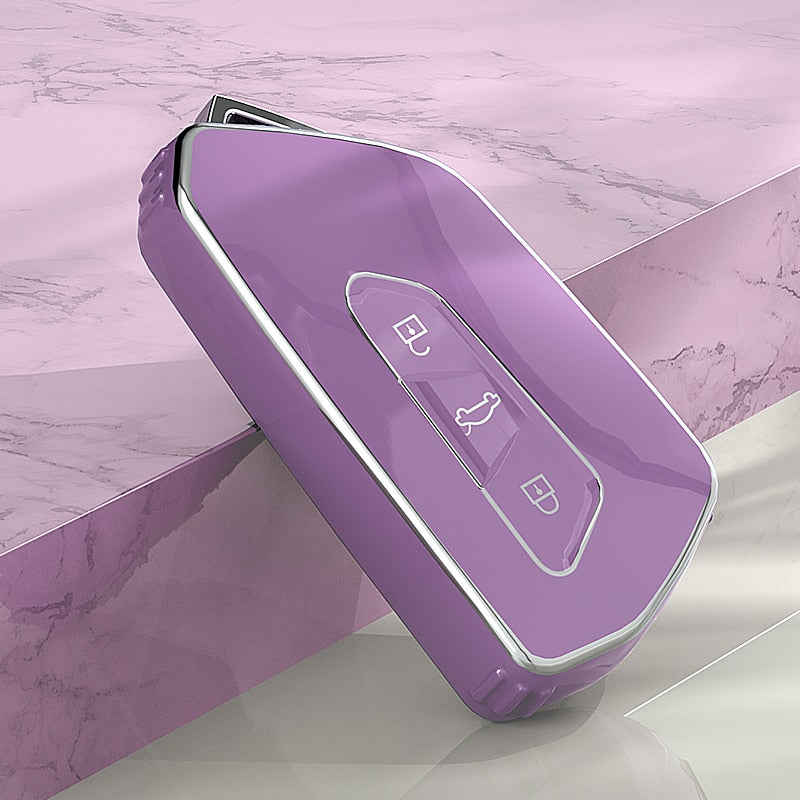 Carsine Volkswagen Car Key Case Silver Edge Purple / Key case