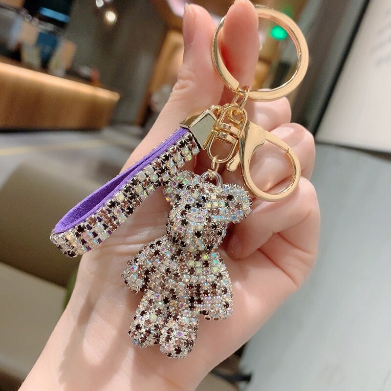 SummerTimeAcessories Luxury Bear Keychain | Leather Bear Keychain for Designer Handbag, Tote Bag, Duffle Bag | Keychain | Bag Charm | Bear Keychain | for Her