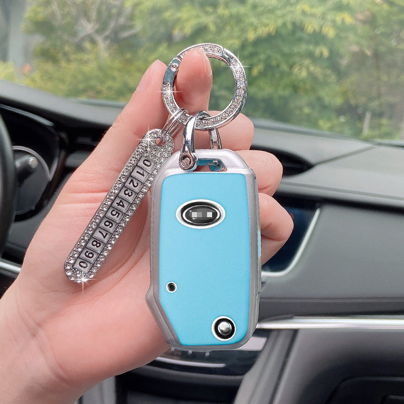 Carsine Kia Car Key Case Golden Edge Blue / Key case